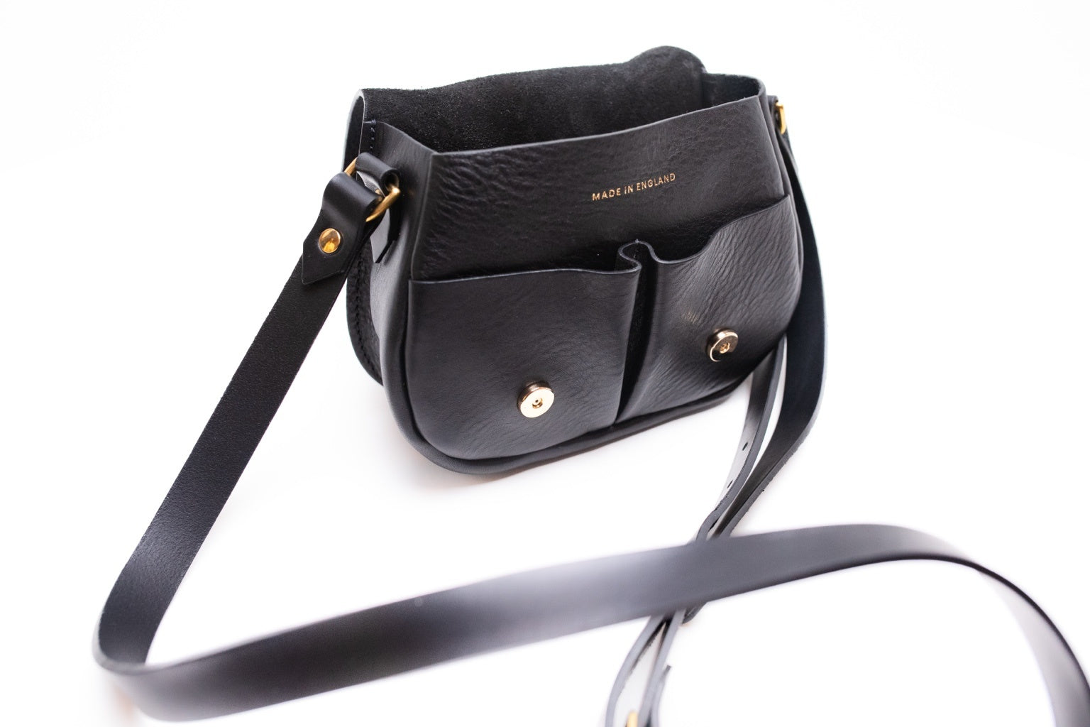 Beau Jolie Cross Body Satchel With Gold In Noir