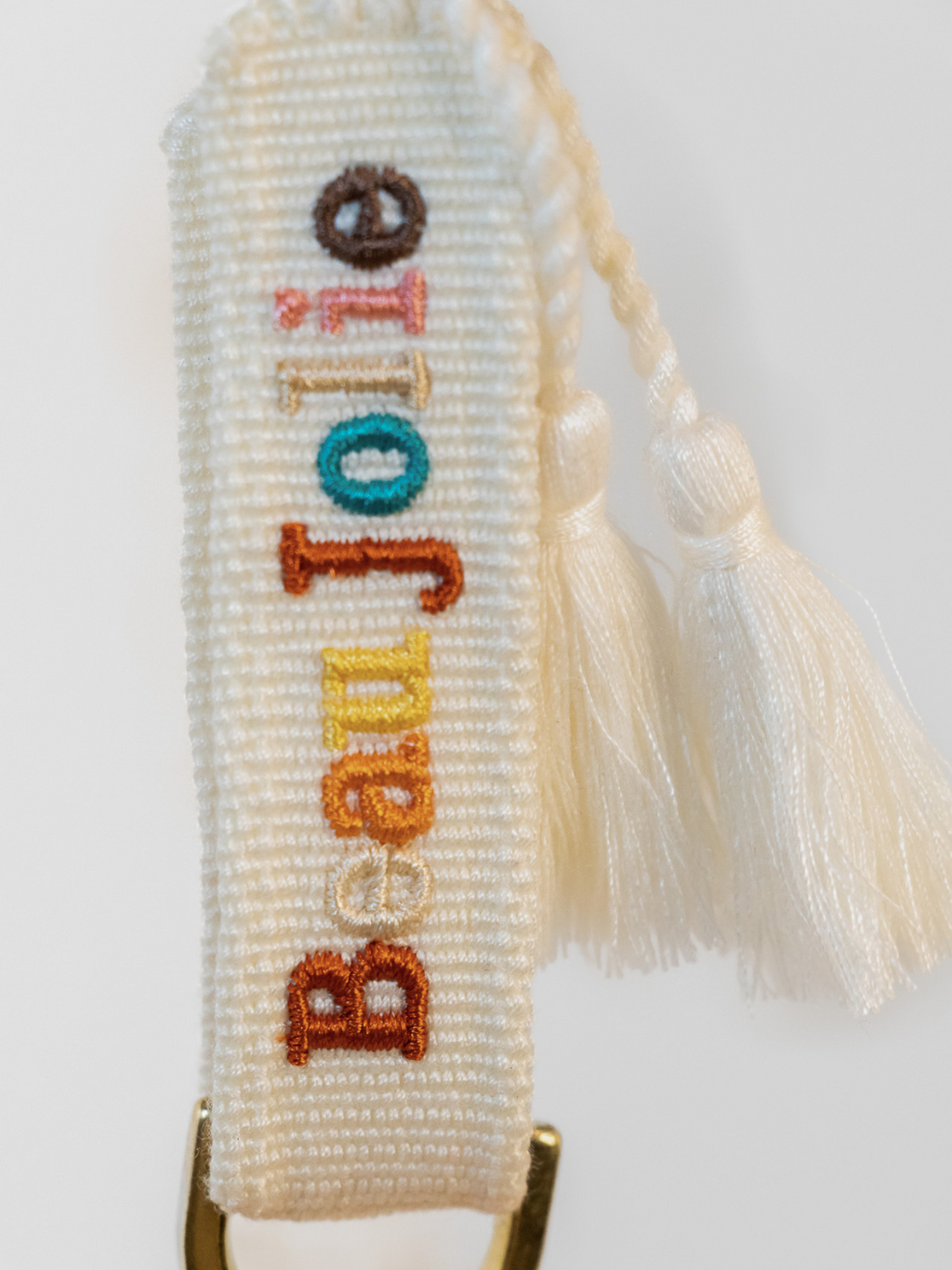 Toadstool Bijoux On White & Rainbow Lanyard