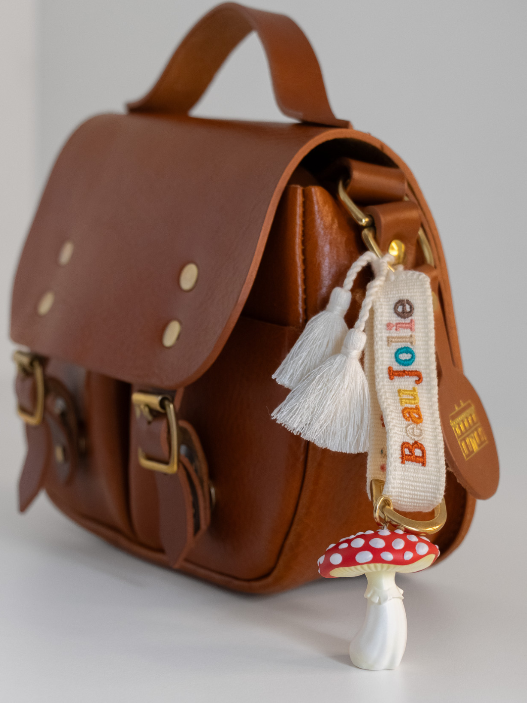 Toadstool Bijoux On White & Rainbow Lanyard