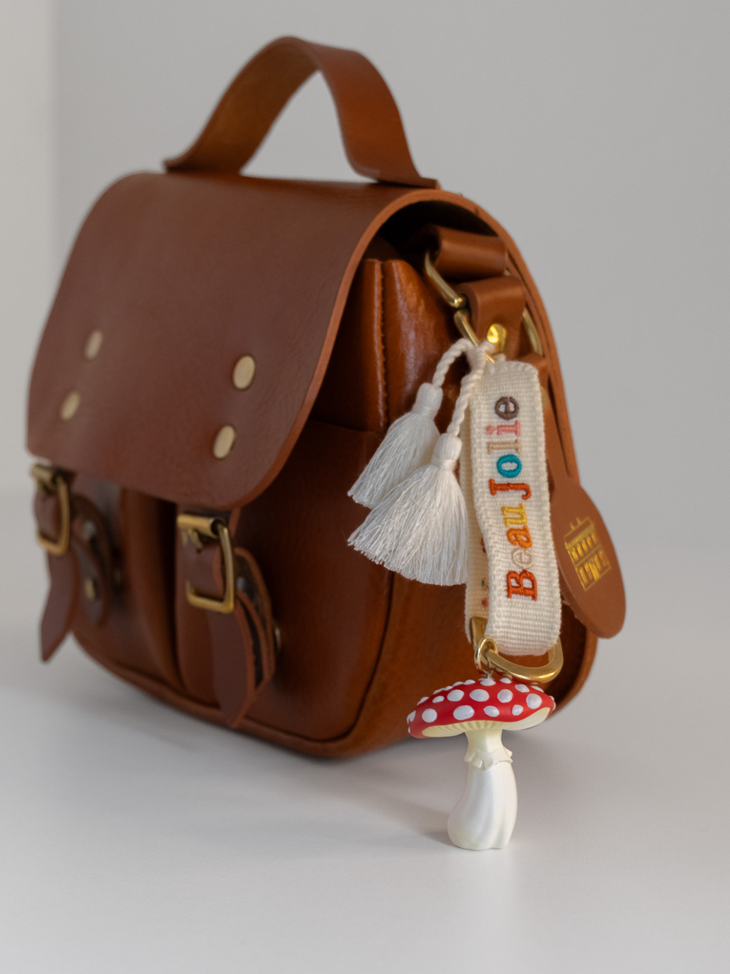 Toadstool Bijoux On White & Rainbow Lanyard