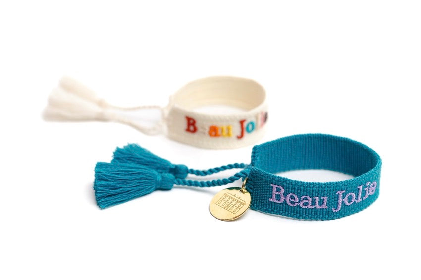 Beau Jolie Woven Friendship Bracelet - Teal & Lilac