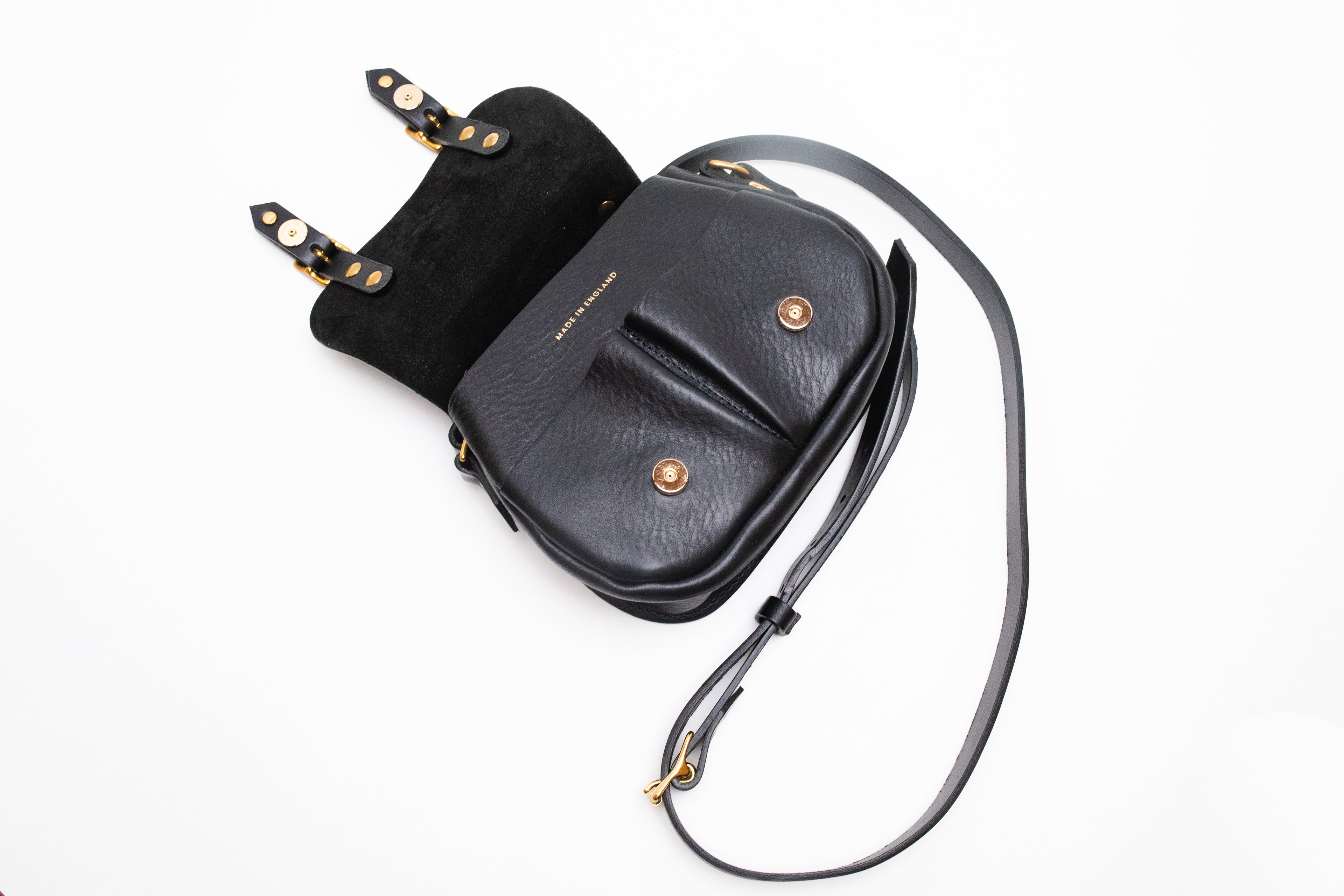 Beau Jolie Cross Body Satchel With Gold In Noir
