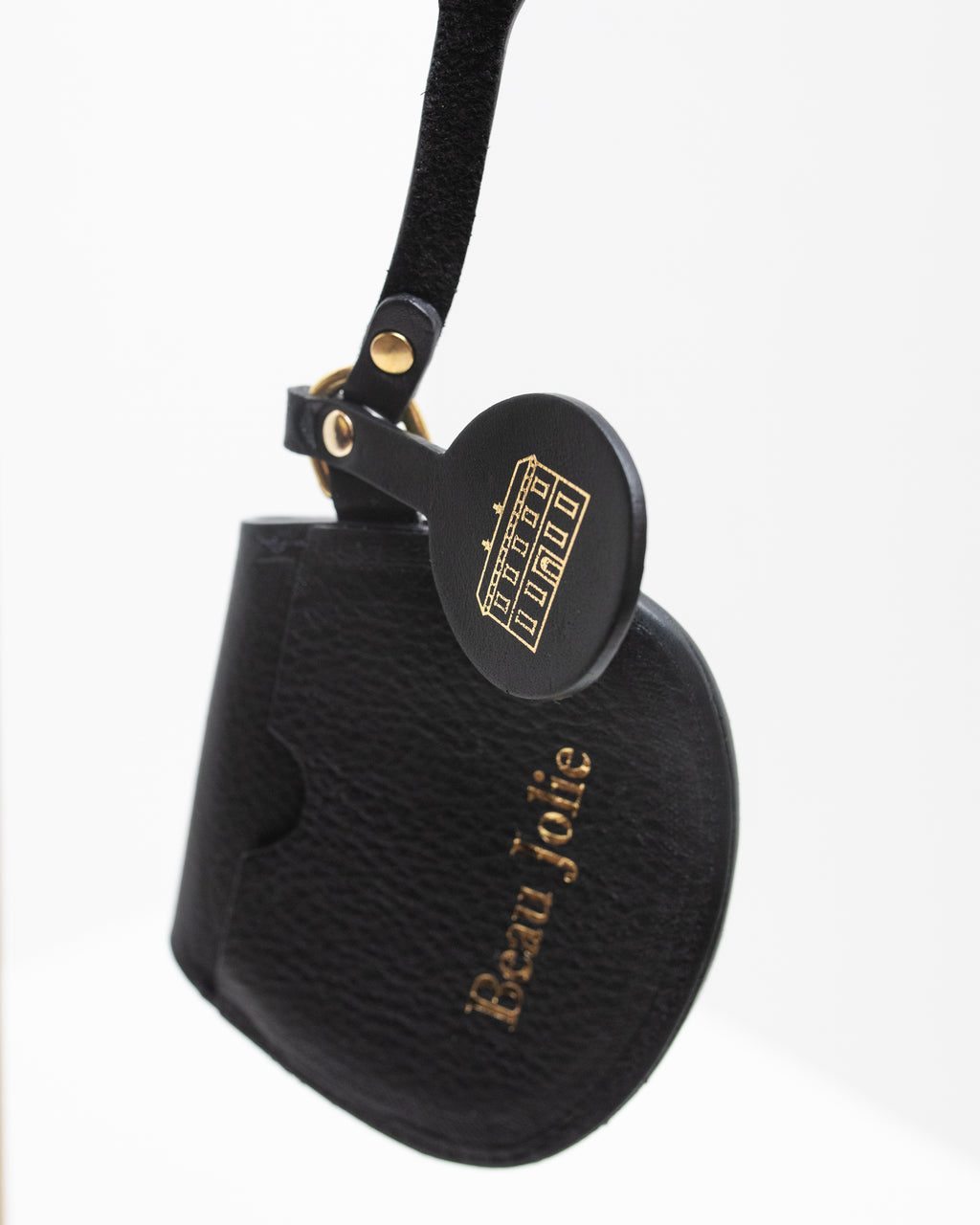 Beau Jolie Leather Coin Purse In Noir