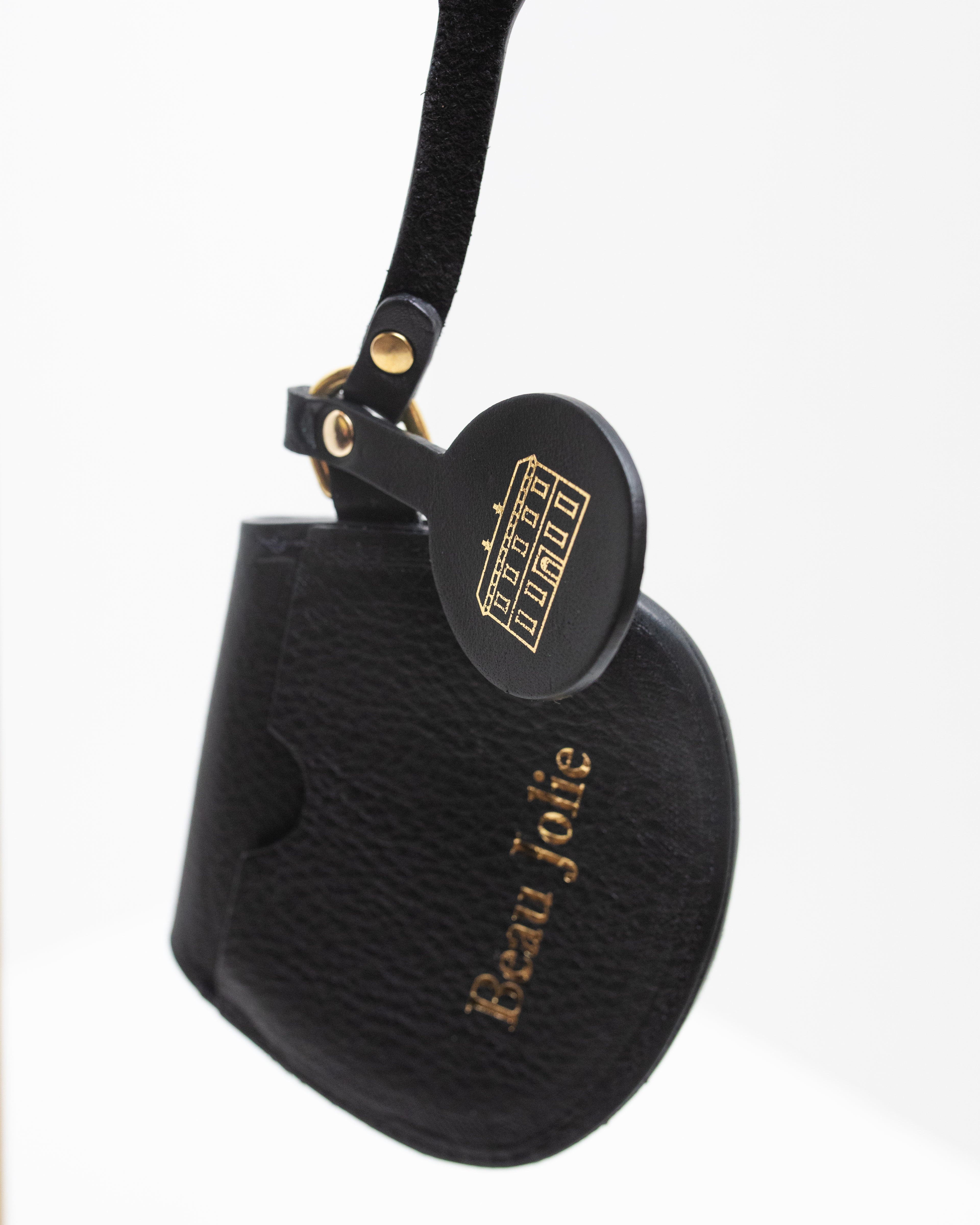 Beau Jolie Leather Coin Purse In Noir