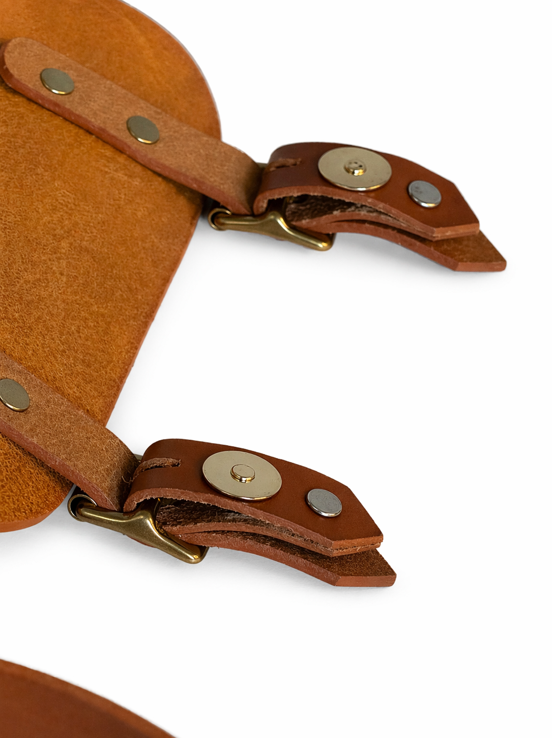 Beau Jolie Cross Body Satchel With Gold In Chestnut