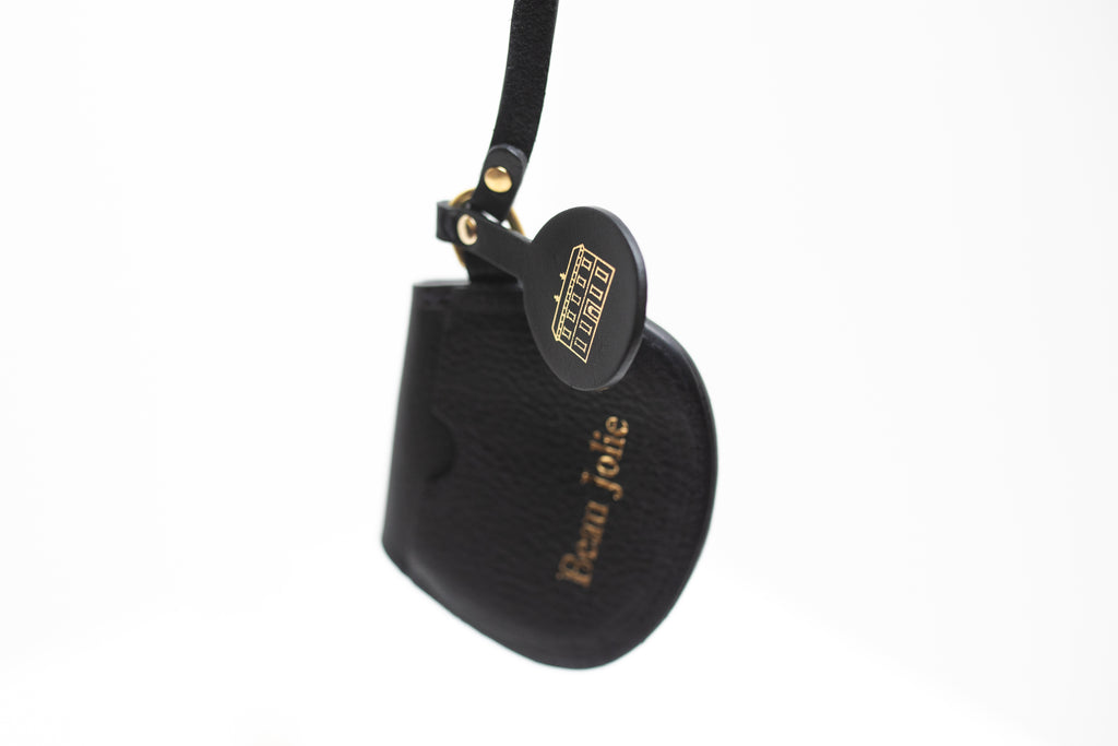 Beau Jolie Leather Coin Purse In Noir