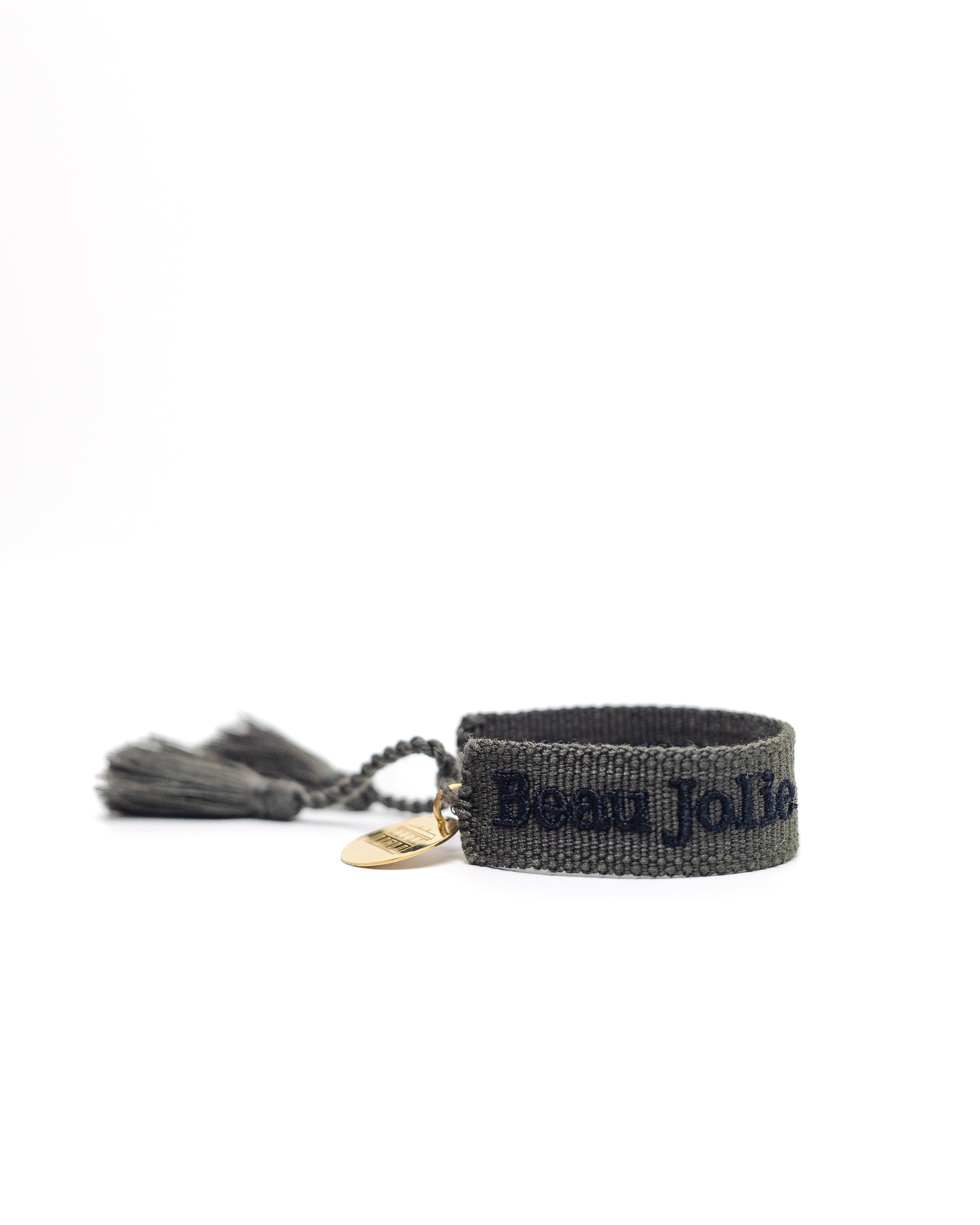 Beau Jolie Woven Friendship Bracelet - Hunter Green & Ebony