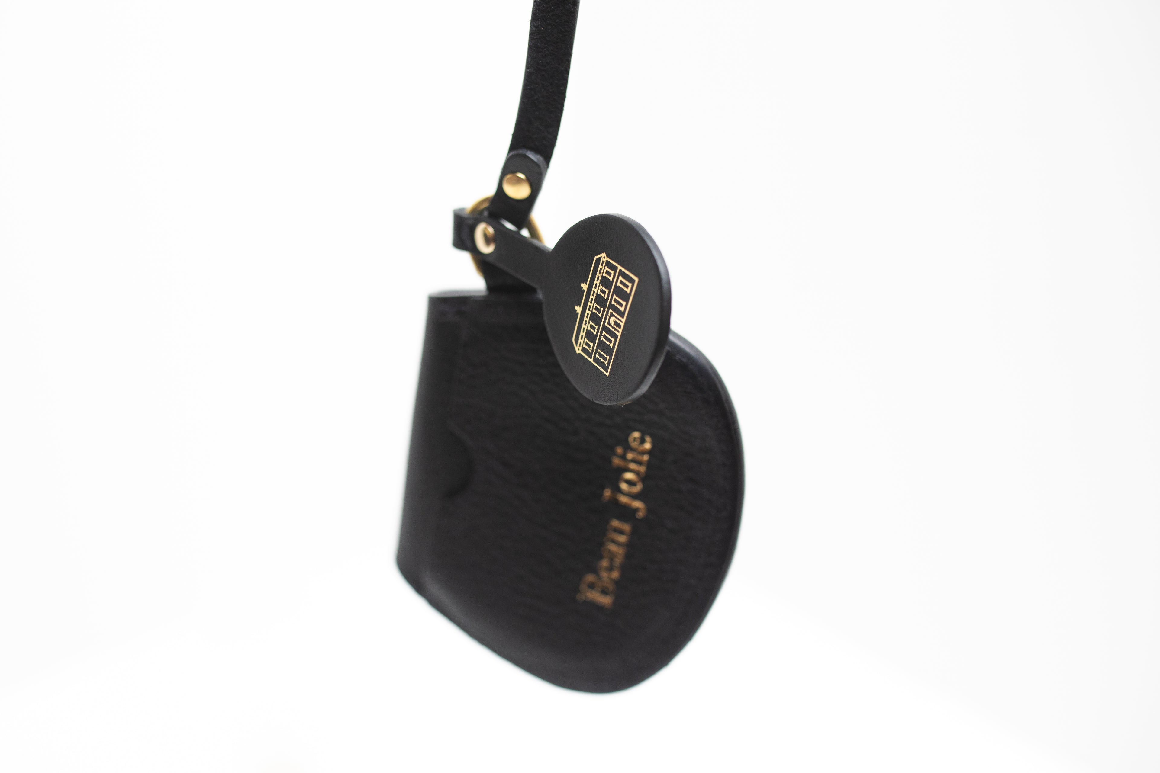 Beau Jolie Leather Coin Purse In Noir