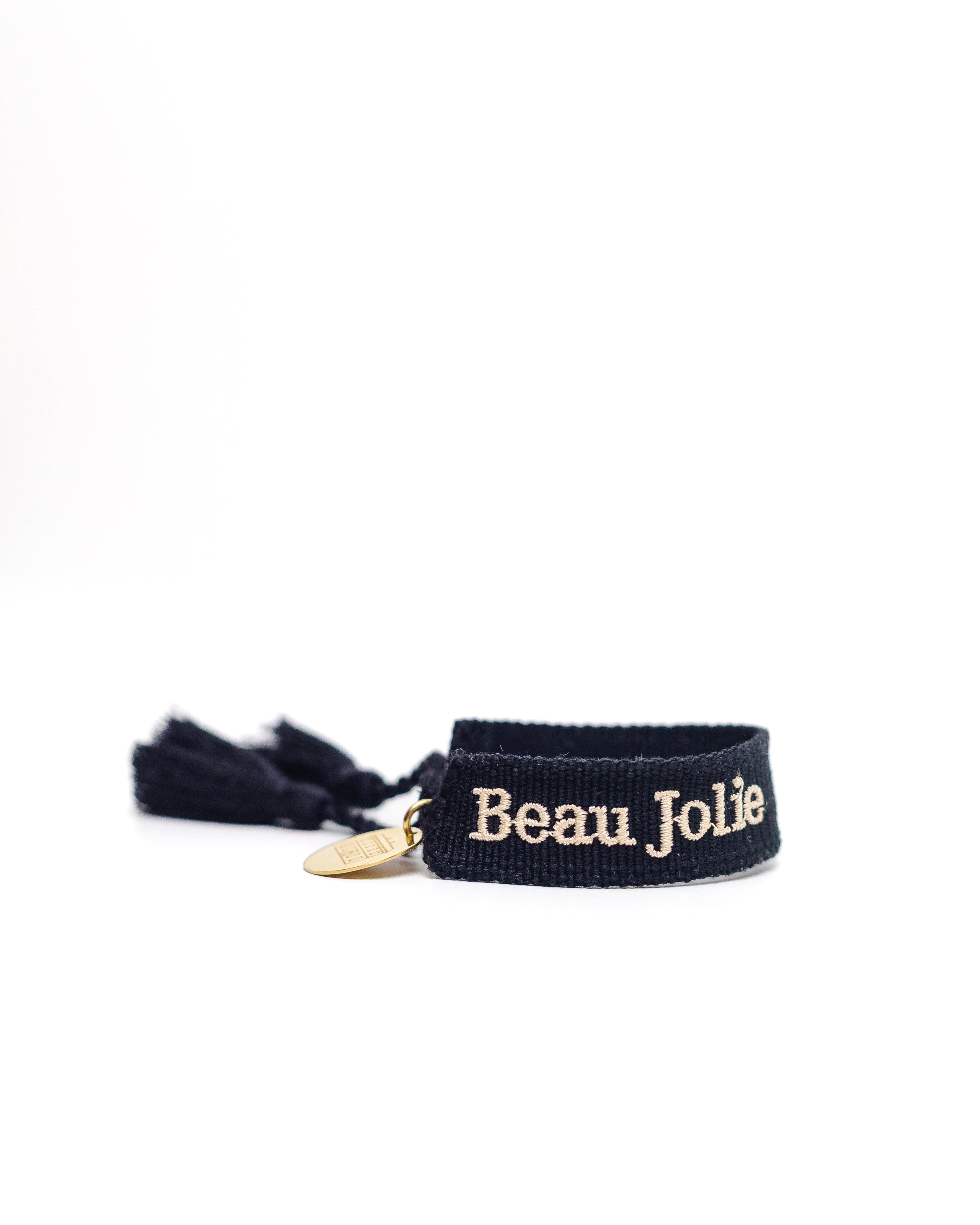 Beau Jolie Woven Friendship Bracelet - Ebony & Alabaster