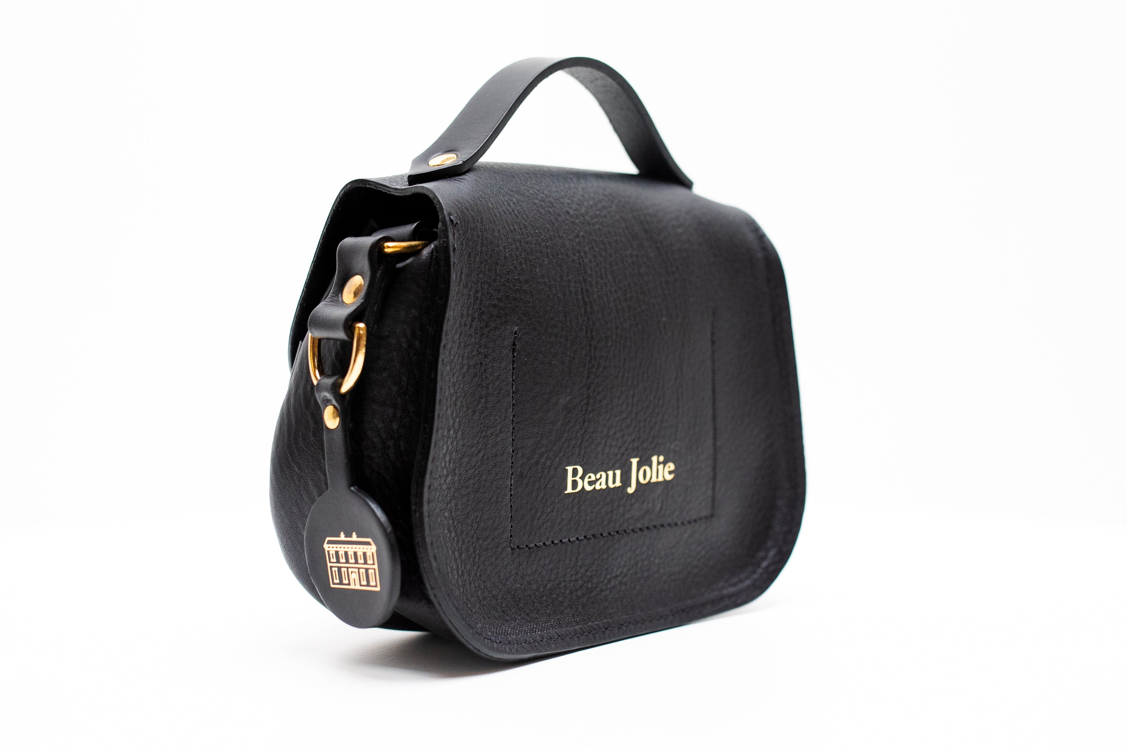 Beau Jolie Cross Body Satchel With Gold In Noir
